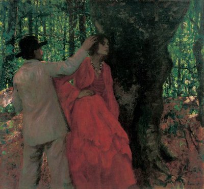 Pittore e modella nel bosco da Károly Ferenczy